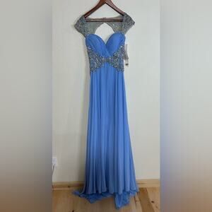 Tony Bowls TB117318 periwinkle blue beaded princess dress NEW 2